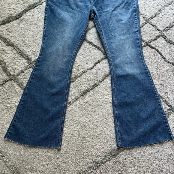 River Island flare jeans high rise sculpt raw hem plus size 14 new - Picture 6 of 13